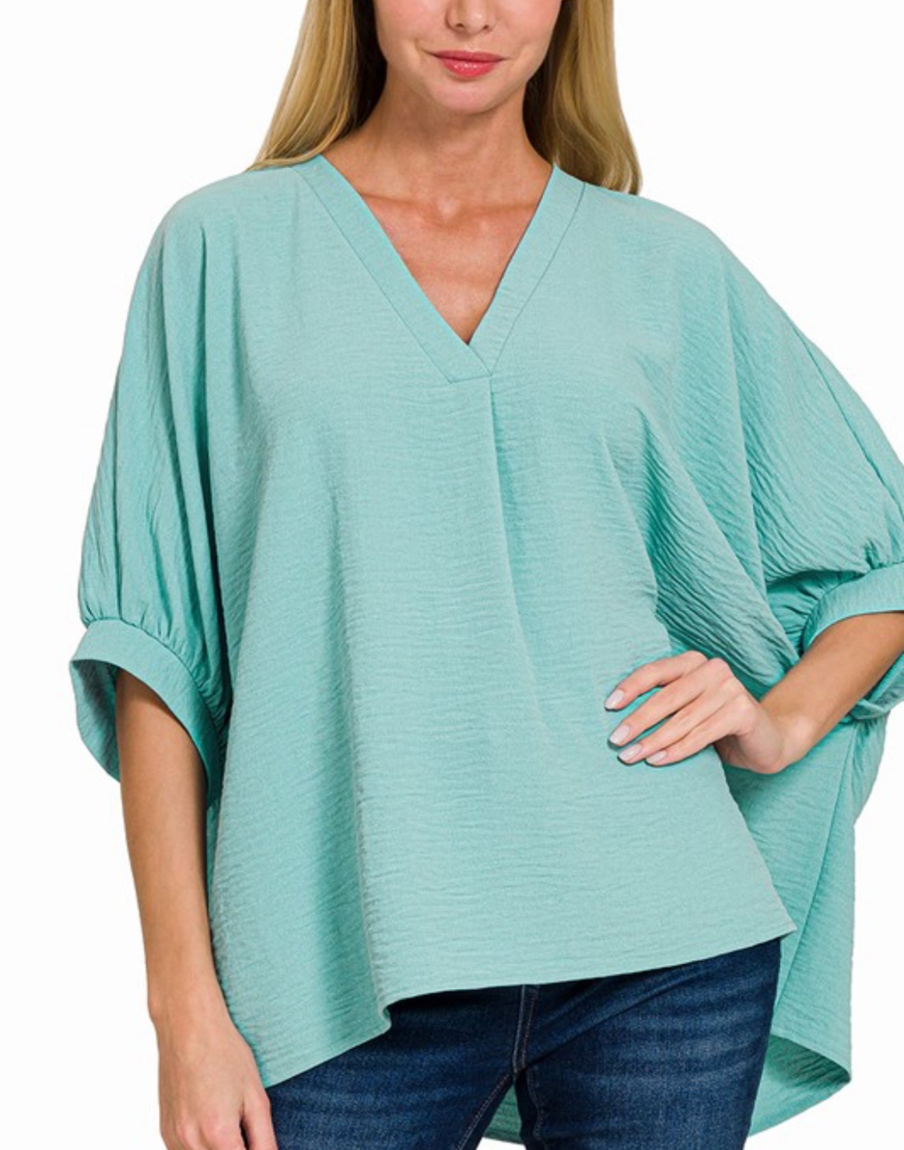 Half sleeve v-neck top