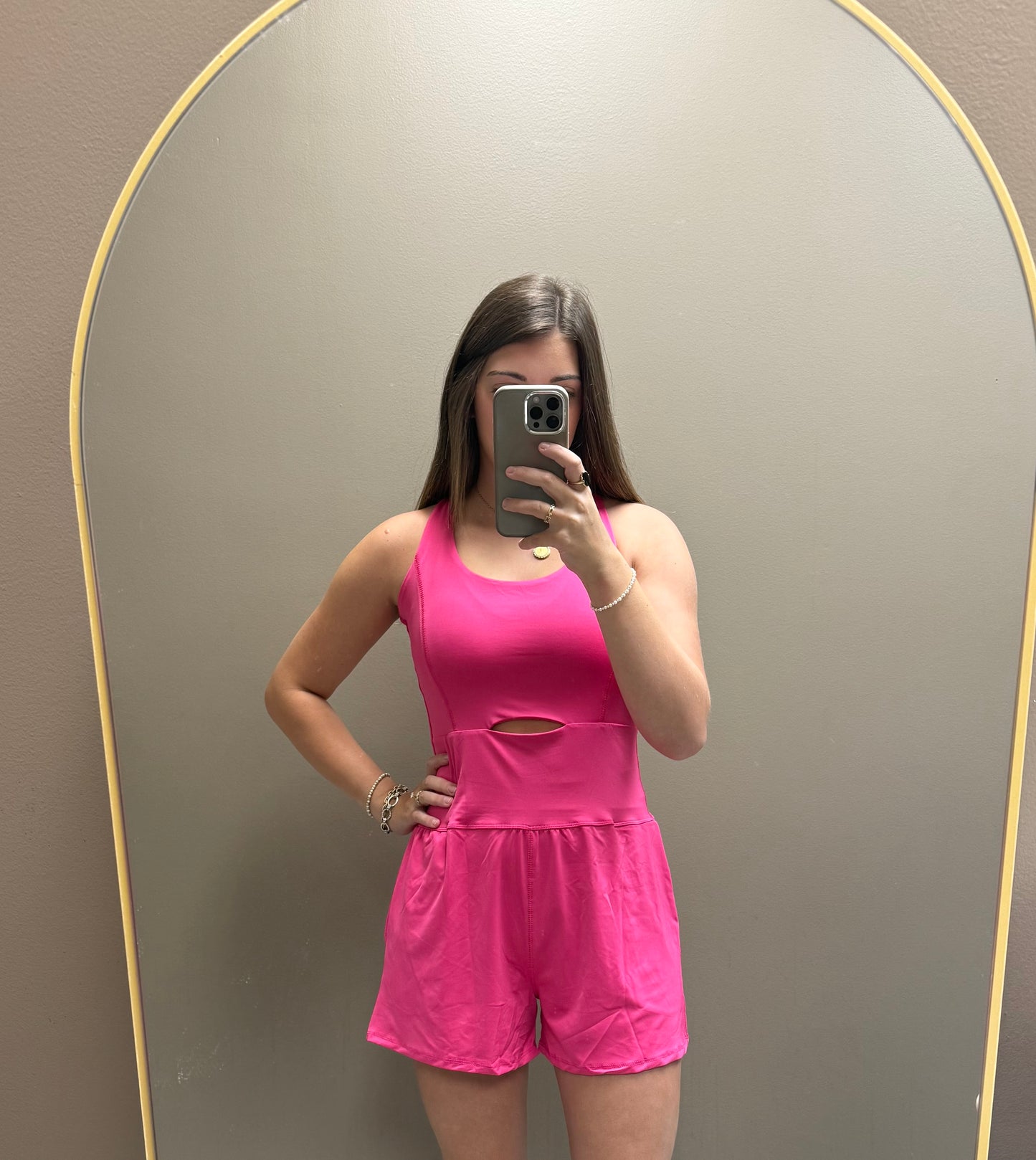 Athletic romper with pockets (pink)