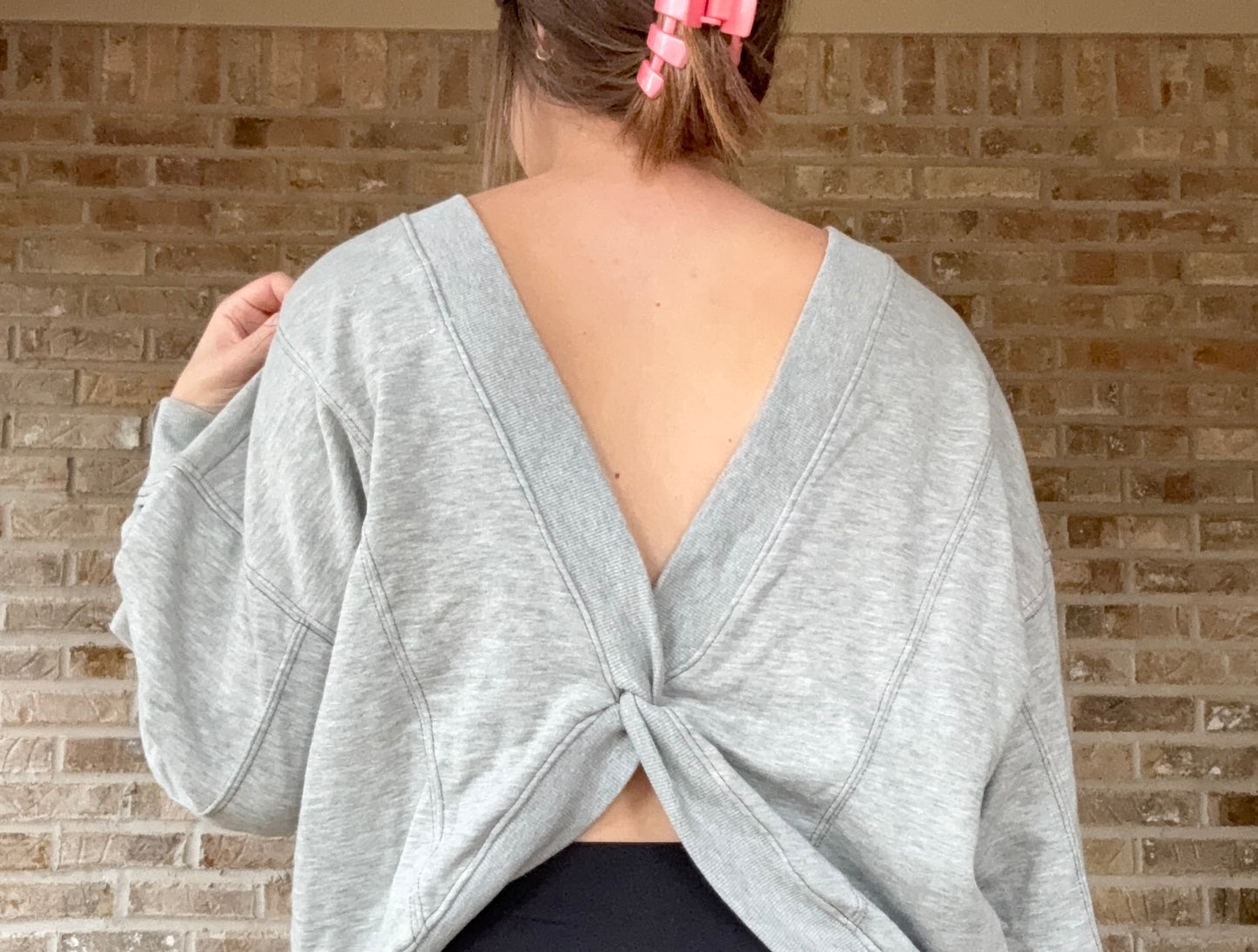 Grey Knot Back Pullover