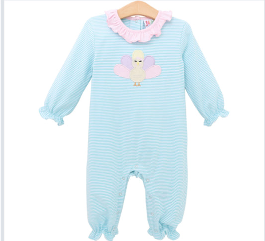 Pastel Turkey Ruffle Romper