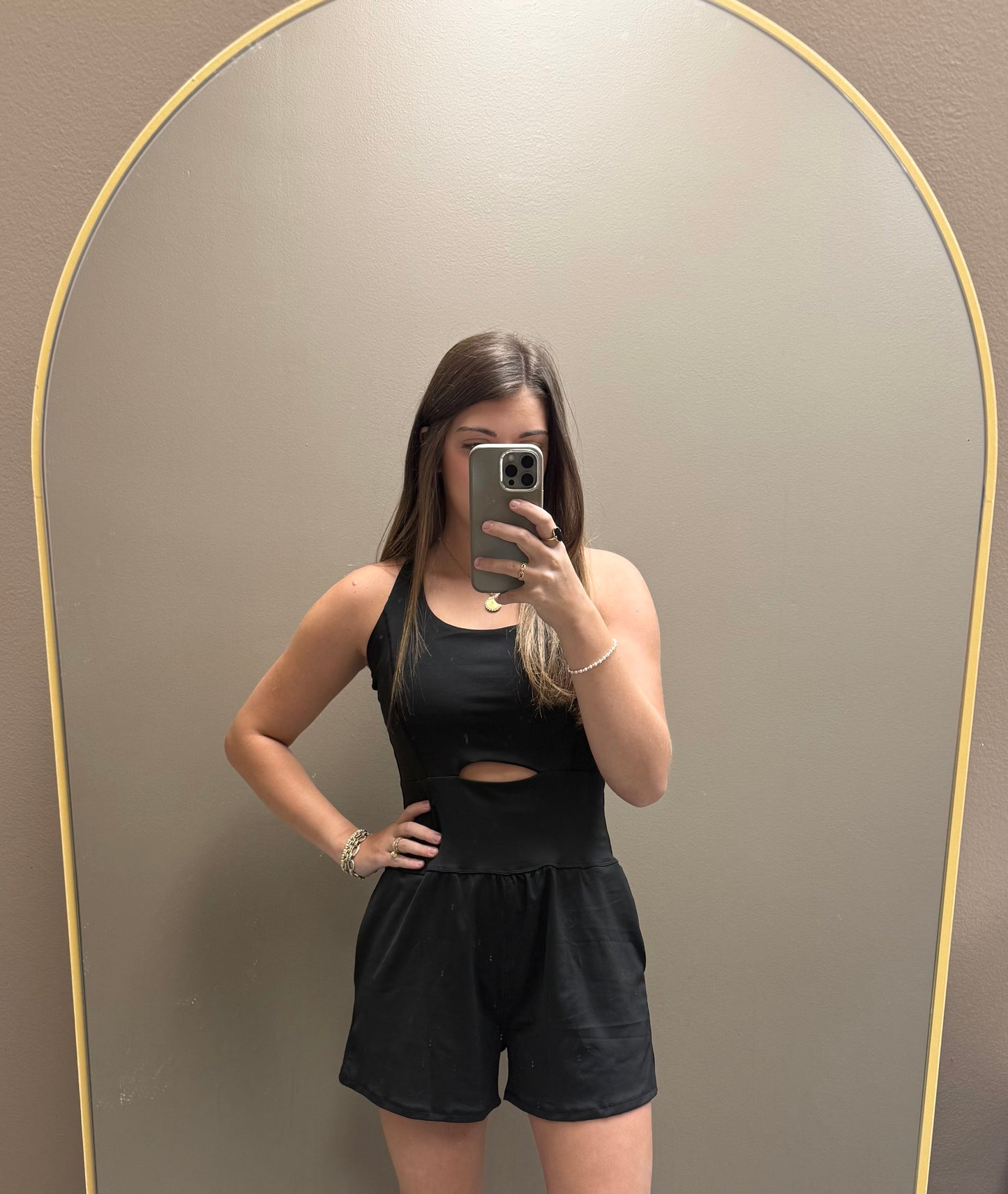 Athletic romper with pockets (black)